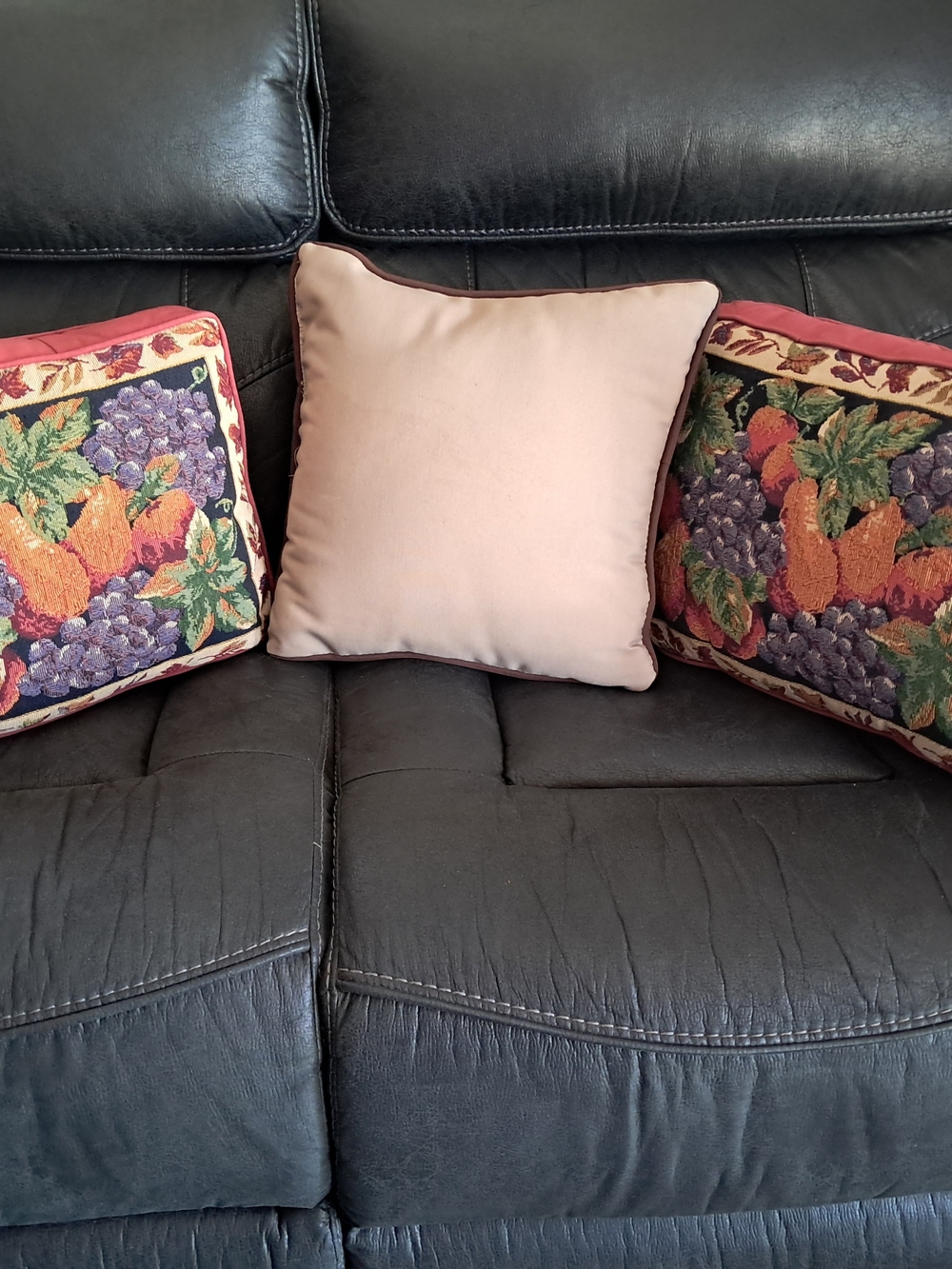 Vintage  Fruit Tapestry Throw Pillow with Piped Edge - Home Accents